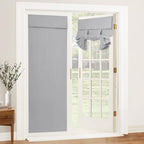 RYB HOME Blackout Curtain Privacy Window Drape for Living Room Bedroom Door | Self Adhesive, Thermal Insulated, For Patio Kitchen Front Entry Front Back Door Glass Window,W36 x L80, Silver Grey, 1 Panel by RYBHOME