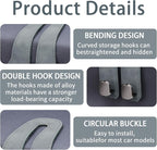 2 Pack Car Seat Headrest Hooks for Purses and Bags, Car Purse Holder With Double Metal Hooks, Headrest Back Seat Handbags Hook, Universal Car Purse Hanger, Cute Car Hanging Accessories, Grey - Image 4