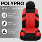 Pariitadin Car Seat Covers Front Pair, Washable and Breathable Seat Covers for Cars, Universal Fit Car Interior Covers for Most Sedan Truck SUV, Black/Red - Image 2