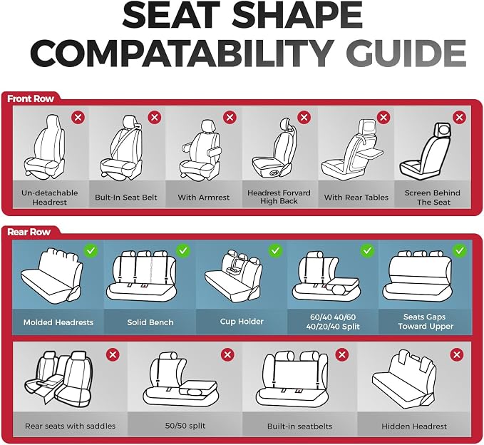 FREESOO Car Seat Covers Full Set Faux Leather Universal Fit Beige | faux nappa leather seat covers, waterproof breathable, full set lumbar support, front rear covers, fit sedans suvs pickups - Image 8