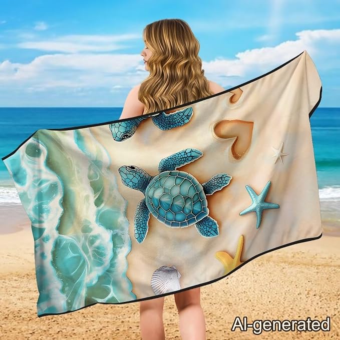Sea Turtle Car Towel Seat Cover 1 Piece Breathable Car Seat Cover Protector Removable Automotive Accessories for SUV Vehicle Sedan Truck - Image 4