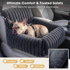 MIXJOY Dog Car Seat for Small/Medium Dogs up to 23 lbs, Multi-Functional Dog Carrier for Car with Detachable Washable Cover, Pet Travel Bed with Clip-On Safety Leash, Grey - Image 3