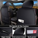Coverado Ram Seat Covers Full Set, Waterproof Ram 1500 Seat Cover Compatible with 2002-2026 Dodge RAM 1500 2500 3500 Crew Quad Cab with Curved Bench, Black&Blue line - Image 4