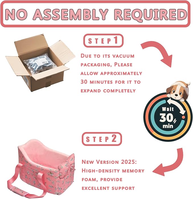 Console Dog Car Seat for Small Dogs Up to 11 Lbs, Pink Daisy | Portable Armrest Booster With Soft Cushion Safety Belt - Image 8