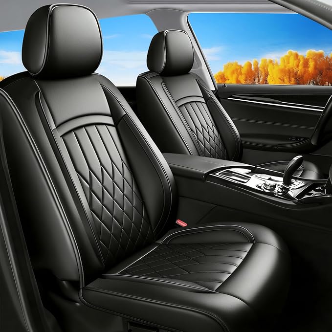 Fit for Tacoma Seat Covers Compatible with Toyota Tacoma 3rd gen 2016-2023 - Waterproof Breathable Leather Automotive Seat Cushions Protector,Airbag Compatible,Full Set 5 Seats(Black) by Unknown