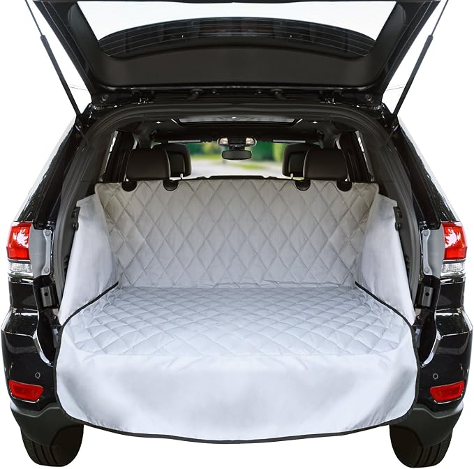 Jumbl Cargo Liner for SUV's and Cars, Waterproof Material, Non Slip Backing, with Side Walls Protectors, Extra Bumper Flap Protector, Large Size - Universal Fit by Jumbl