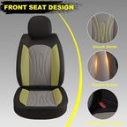 Front Seat Covers for Nissan Pathfinder 2011-2026 2027 Faux Leather | Waterproof Breathable Scratch Resistant 360° Wrap Airbag Compatible Easy Clean（2 Seats,Black & Grey) - Image 6