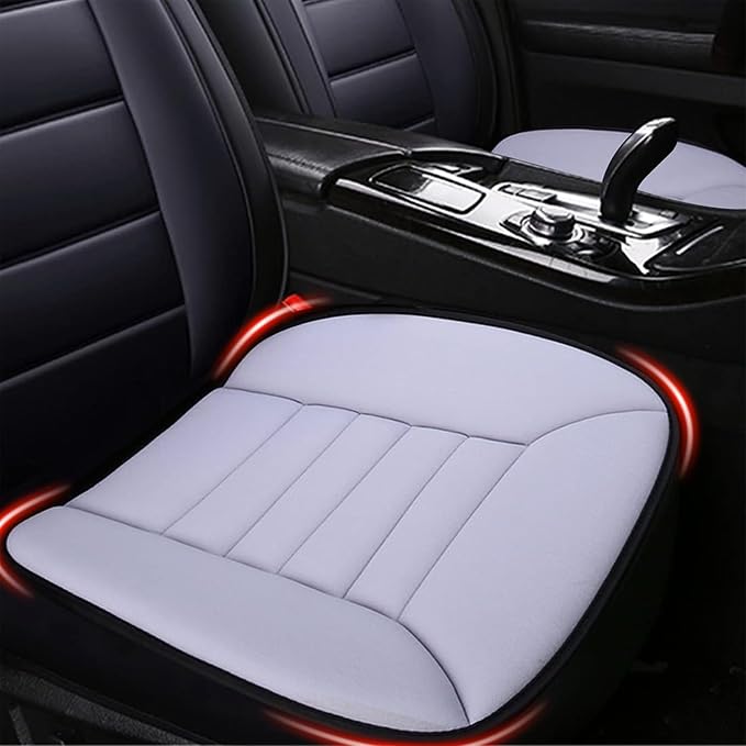 MYFAMIREA Car Seat Cushion Pad 1.2" Thick Comfort Seat Protector for Car Driver Seat Office Chair Home Use Memory Foam Seat Cushion with Non Slip Bottom, 20'' x 18.5'', Gray by MYFAMIREA