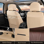 FLORICH Front Seat Covers 2 Pieces Universal Seat Cover for Cars Breathable Leather Waterproof Car Seat Cover Driver Seat Cover Automotive Car Seat Cushion Fit for Most Cars SUV Trucks, Beige&Coffee - Image 2