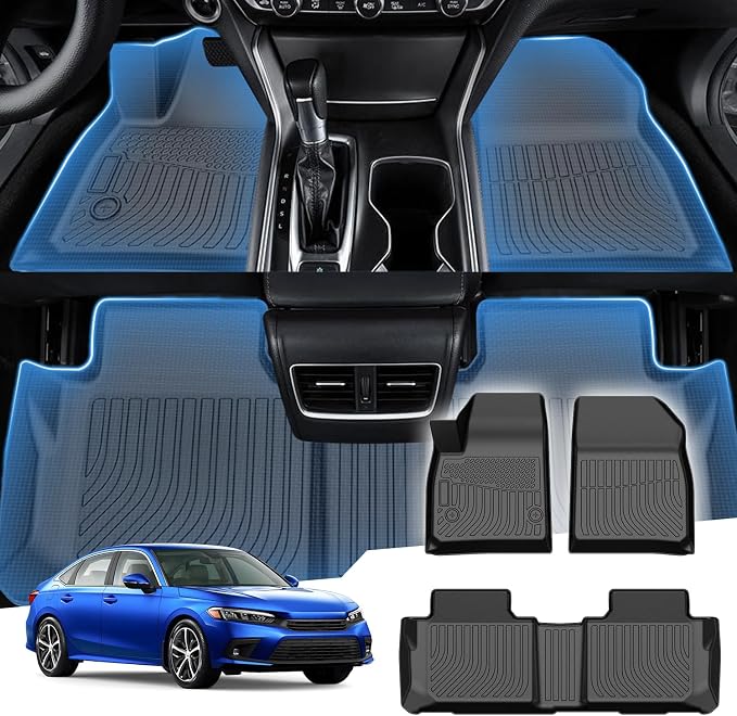 Sunsdrew Floor Mats for 2019-2026 Chevy Blazer/Cadillac XT5 (Not for EV)/for 2017-2023 GMC Acadia, All Weather Floor Liners Front Rear 2 Rows Car Mats Accessories TPE Rubber High Edge by SUNSDREW