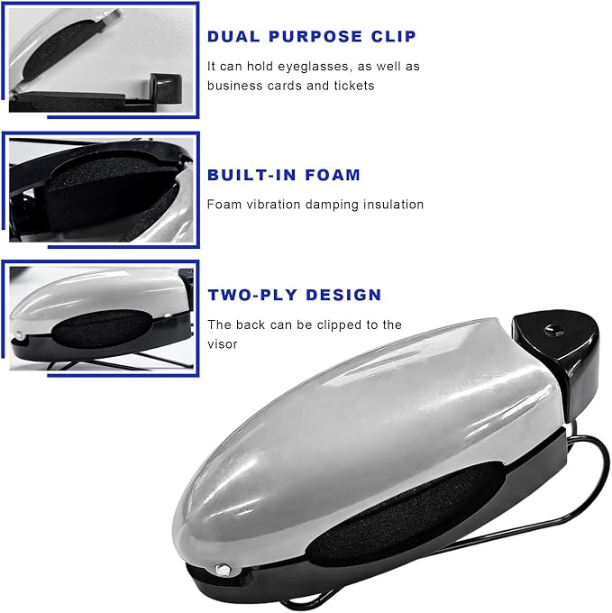 5 PCS Car Sun Visor Clips, Compact Auto Sunshade Sunglasses Clip Ticket Card Holder, Universal Sun Visor Organizer Eyeglasses Mount for Most Vehicles (Gray) - Image 3
