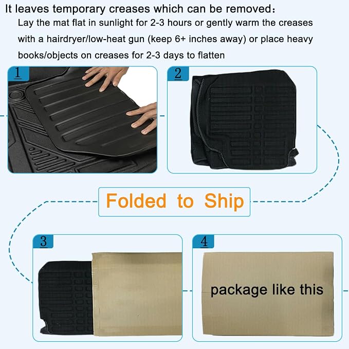 All Weather Floor Mats Floor Liner Waterproof Rug for Ford Ranger 2019-2023 | 3D Laser Precision Fit Waterproof Durable Non-slip Odorless Front Rear Full Sets Trunk Tray Carpet Liners Accessories - Image 7
