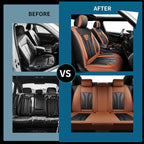 Fit Altima Car Seat Covers for Nissan Altima 2010-2025 2026- Full Set Premium Leather, Waterproof&Breathable, All-Weather Seat Cushion Protecto & Airbag Compatible, Full Set Brown & Black - Image 5