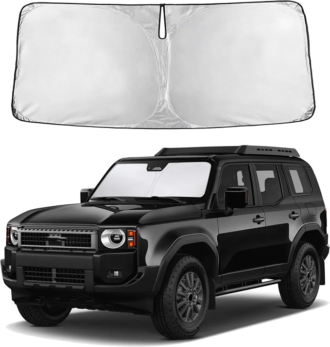 EcoNour Windshield Sunshade Compatible for Toyota Land Cruiser 2024-2026 | Sun Visor for Front Windshield & Window Sun Shade Cover, UV Heat Blocker & Protector, Car Accessories by EcoNour