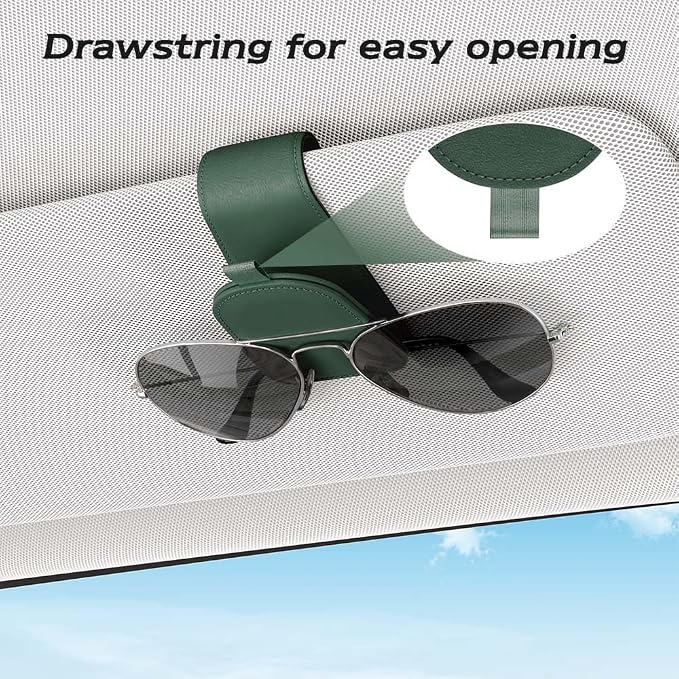 Sotfamily Magnetic Sunglass Holder for Car Visor, 2 Packs, Faux Leather | Strong Magnetism, for Most Car Visors, No Marks on Visor, Gift-Ready Packaging, Sunglass Organizer, Car Accessories for Men - Image 5