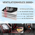 Soul Car Seat Covers Custom Fit for Kia Soul 2010-2026, Premium Full Coverage Leather Automotive Seat Protectors, All Seasons Waterproof Breathable, Airbag Compatible (Full Set, Red & Black) - Image 6