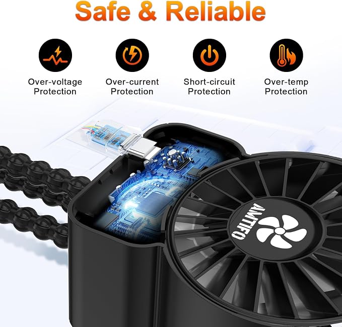 AMTIFO Portable Stroller Fan - 4-Speed Rechargeable USB Fan, Quiet Clip-on Baby Fans for Stroller Crib and Travel - Compact & Battery-Operated Cooling Fans for Baby Comfort on the Go - Image 8