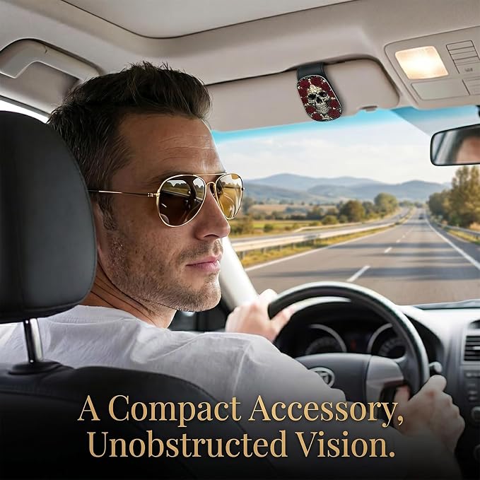 Leopard Print Car Sunglasses Holder Universal Magnetic Visor Accessories | Cheetah Cars Accessories Leather Glasses Clip for Sun Visor Eyeglass Hanger Organizer for Women and Men Gifts Decor - Image 8