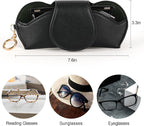KINIVA Sunglasses Holder for Car Visor with Hanging Hook Portable Leather Glasses Storage Bag with Detachable Clips - Image 5