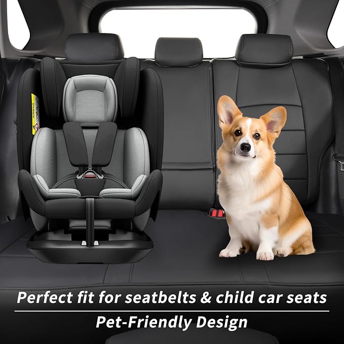 coverdream Custom Fit Corolla Hatchback Car Seat Covers for 2019-2024 2025 2026 Toyota Corolla Hatchback SE,XSE,Nightshade,Luxury Waterproof Leather Car Seat Protector (Full Set,Black) - Image 2