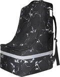 LARIPOP Car Seat Travel Bag for Airplane, Universal Gate Check Car Seat Bag, Padded Backpack with Waist Belt, Reflective Strips & Protective Feet, Fits Infant Convertible Booster Seats, Black by LARIPOP