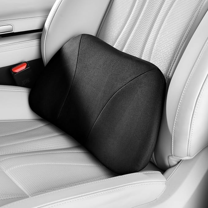 Lumbar Support Pillow,Back Pain Relief Cushion,fits tightly around the waist,Memory Foam,Skin-friendly Suede Fabric,fit Car Drive,Office chair,Rest seat,Improve Posture,Portable,15.5''Lx 8.7''H by -----------------
