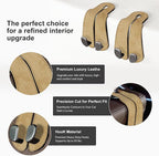 CoBak Purse Hook for Car - Universal Premium Stitched Leather and Aluminum-Magnesium Alloy Double Car Seat Back Storage Hook for Purses, Handbags, Bags (2 Pack),Linen - Image 2