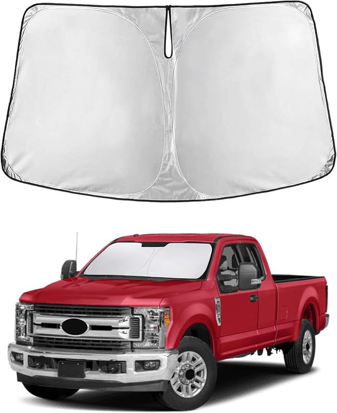 EcoNour Windshield Sunshade Compatible for Ford F-250 F-350 2008-2015 2016 | Super Duty 2Dr Regular Cab,4Dr Super Crew Cab,Super Cab, Sun Visor for Front Window Sun Shade Cover, Car Accessories by EcoNour