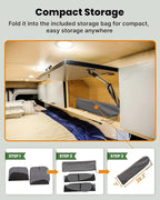 MELIPRON Rear Door Window Covers (Pair) Fit for Mercedes-Benz Sprinter NCV3 | 2007-2018, Magnetic Insulated Blackout Van Shades with Built-in Storage Pouches for Campers & Van Lifers, Gray - Image 8