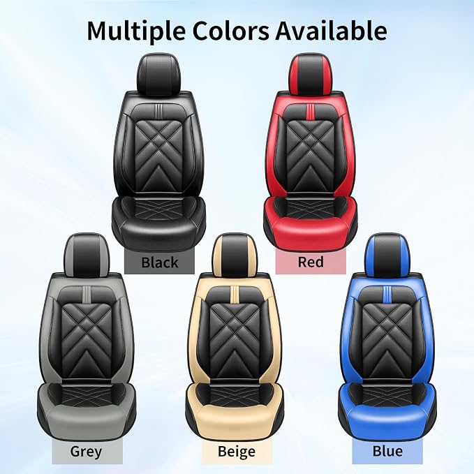 Car Seat Covers Fit for KIA Sorento 2008-2026, Premium Full Coverage Leather Automotive Seat Protectors, All Seasons Waterproof Breathable, Airbag Compatible, Front Seats, Black Gray - Image 8