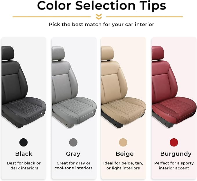 Black Panther Luxury Faux Leather Car Seat Cover Front Bottom Seat Cushion Cover, Anti-Slip and Wrap Around The Bottom, Fits 95% of Vehicles - 1 Piece,Light Gray - Image 6