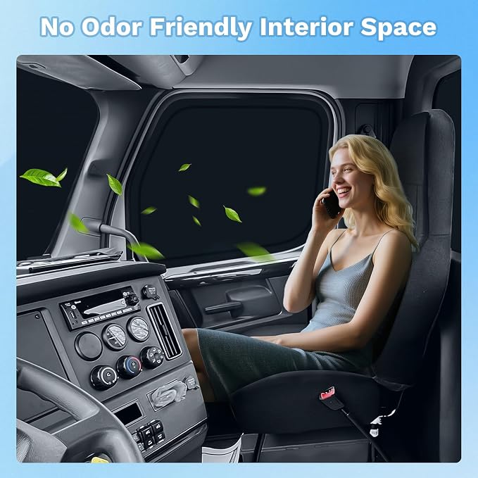 KUST Car Window Shades for Freightliner Cascadia 2018-2025 2026 Windshield Sun Shade Side Window Cover UV Block Privacy Protection Cascadia Accessories Foldable Front Rear Full Set 3PCS - Image 6
