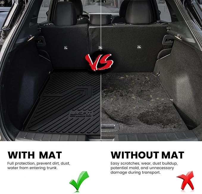 LASFIT Cargo Mats for Nissan Kicks FWD 2026 2025 | (Not Fit AWD & 2025 Kicks Play) All Weather TPE Custom Fit Cargo Trunk Mat & Backrest Mats Accessories, Black - Image 4
