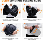 [2026 Upgraded] DooGooCoo Windshield Sun Shade for Toyota Highlander 2020-2025 2026 [Cooling Ice-Crystal, 100% Sun Block ] Windshield Sun Shade for Highlander Sun Shade, Custom Fit for Highlander. - Image 8