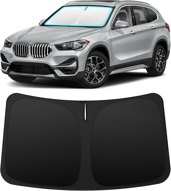 INSAUTO Custom Fit Windshield Sun Shade for BMW X1 2016-2022 | Foldable Front Window Sunshade Car Accessories, UV & Heat Reflector, Keeps Interior Cool, Includes Storage Bag by INSAUTO