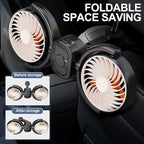 Dealswin Rechargeable Car Fan for Back Seat, Battery and USB Dual Power Car Fans for Baby Kids, Powerful 3 Speeds 360° Rotatable Dual Head Cooling Car Seat Fan - Image 4