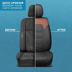 MotorBox Cabin King Western Estate Leather Seat Covers for Trucks & Cars | Brown and Black Car Seat Covers, Waterproof Leather Seat Covers, Car Accessories, Seat Protector, Universal Fit - Image 6