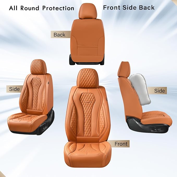 Coverado Seat Covers, Seat Covers 2 Seats, Brown Car Seat Cover Front Seats, Luxury Automotive Seat Covers, Front Car Seat Covers Leather Car Seat Protector - Image 4