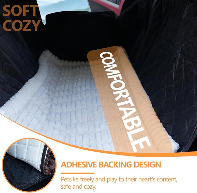 Dog Car Seat Cover 2 Piece Seat Waterproof Hammock and White Cover | Scratch Proof Nonslip Back Seat Pet Bed Mat for Travel Durable Soft Back Seat Covers for Cars Trucks and SUVs - Image 5