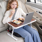 Xuhal Large Car Seat Tray Table, 23.6"×13.8" Adjustable Car Desk Laptop Desk 0–36° Wood Portable Detachable Lap Desks for Passenger Seat, Work, Eating, Camping, Home Use, Long Distance Use by Xuhal