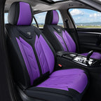 Coverado Car Seat Covers Full Set, Car Seat Protectors Leather Seat Covers for Cars, Automotive Seat Covers Car Accessories Universal Fit for Most Sedans SUV Pick-up Truck(Black&Purple) - Image 9