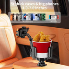 Phone Holders for Your Car, 2 in 1 Cup Holder Phone Mount with Expander | Secure Hold, Adjustable Base and Long Arm with 360°Rotation Car Phone Holder for 4-7‘’ iPhone, Samsung, and All Smartphones - Image 6