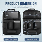 Nilight Car Seatback Organizer 2PCS Black PU Leather Universal | Foldable Tray Tablet Holder Tissue Box Removable Bucket Waterproof Storage Bag for Cars Vans SUVs MPVs Pickup Trucks - Image 2