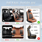 Fit Tundra Premium Leather Car Seat Covers for Toyota Tundra 2007-2025 2026 - Waterproof，Breathable，All-Weather Seat Cushion Protecto & Airbag Compatible, 2 Front Seat Brown&Black - Image 6