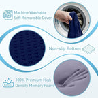 BlissTrends Memory Foam Seat Cushion for Office Chair & Car Seat, Blue | Ergonomic Tailbone & Sciatica Support with Removable Velvet Cover for Pressure Relief and Long Sitting Comfort, 3.3" Thick - Image 3