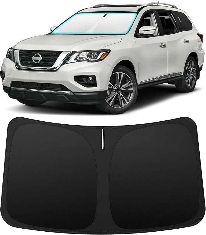 INSAUTO Custom Fit Windshield Sun Shade for Nissan Pathfinder 2013-2020 | Foldable Front Window Sunshade Car Accessories, UV & Heat Reflector, Keeps Interior Cool, Includes Storage Bag by INSAUTO