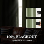 RYB HOME Bedroom Blackout Curtains 80 inches Long, 100% Blackout | Thermal Insulated, Noise Reducing, Curtains for Living Room Nursury, For Sleep, W42 x L80, Biscotti Beige - Image 4