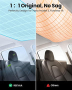 REEVAA Tesla Model 3 (2026-2020) Sunshade Roof Accessories, Gray | OEM Fit; Full Blackout & Heat-Blocking; Protect Interior & Reduce A/C Workload; Unobstructed Rearview Mirror Visibility - Image 7