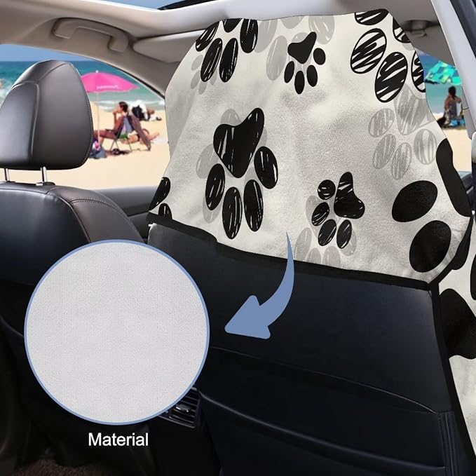SEANATIVE Dogs Paw Car Towel Seat Covers Auto Seat Towel Protector - Sweat Absorber for Family Road Trips Sports Swimming Hiking, Automotive Seat Protector Car Interior Accessories - Image 6