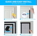 Fillis Magnetic Mosquito Net for Door, 120 x 220 cm Fiberglass Mosquito Net for Balcony Door, No Drilling Magnetic Curtain for Balcony, Living Room, Bedroom, Patio Door, Black - Image 6